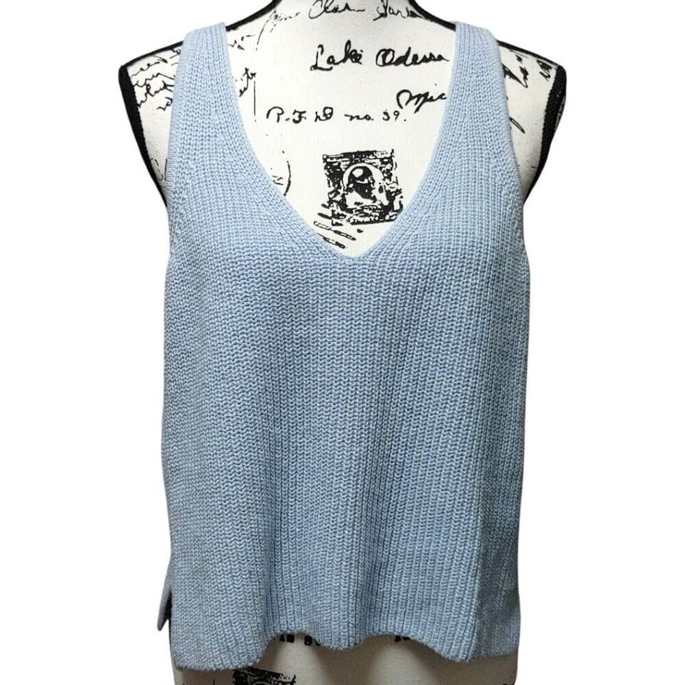 Splendid Light Blue Ribbed Tank Top - Picture 3 of 6